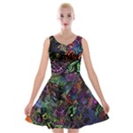 Trippy Dark Psychedelic Velvet Skater Dress