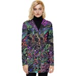 Trippy Dark Psychedelic Button Up Hooded Coat 