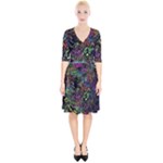 Trippy Dark Psychedelic Wrap Up Cocktail Dress