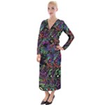 Trippy Dark Psychedelic Velvet Maxi Wrap Dress