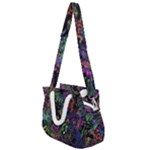 Trippy Dark Psychedelic Rope Handles Shoulder Strap Bag