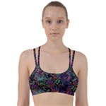Trippy Dark Psychedelic Line Them Up Sports Bra