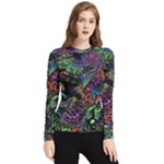 Trippy Dark Psychedelic Women s Long Sleeve Rash Guard