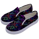 Trippy Dark Psychedelic Kids  Canvas Slip Ons
