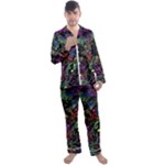 Trippy Dark Psychedelic Men s Long Sleeve Satin Pajamas Set