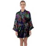 Trippy Dark Psychedelic Long Sleeve Satin Kimono