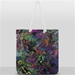Trippy Dark Psychedelic Full Print Rope Handle Tote (Large)