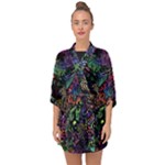 Trippy Dark Psychedelic Half Sleeve Chiffon Kimono