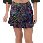 Trippy Dark Psychedelic Fishtail Mini Chiffon Skirt