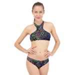 Trippy Dark Psychedelic High Neck Bikini Set