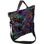 Trippy Dark Psychedelic Fold Over Handle Tote Bag