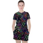 Trippy Dark Psychedelic Women s T-Shirt and Shorts Set