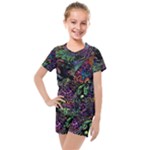 Trippy Dark Psychedelic Kids  Mesh T-Shirt and Shorts Set