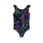Trippy Dark Psychedelic Kids  Frill Swimsuit