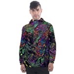 Trippy Dark Psychedelic Men s Front Pocket Pullover Windbreaker