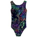 Trippy Dark Psychedelic Kids  Cut-Out Back One Piece Swimsuit