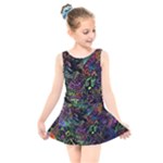 Trippy Dark Psychedelic Kids  Skater Dress Swimsuit