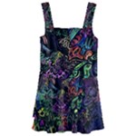Trippy Dark Psychedelic Kids  Layered Skirt Swimsuit