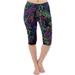 Trippy Dark Psychedelic Lightweight Velour Cropped Yoga Leggings