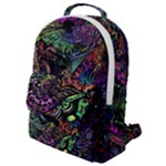 Trippy Dark Psychedelic Flap Pocket Backpack (Small)