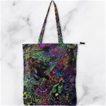 Trippy Dark Psychedelic Double Zip Up Tote Bag