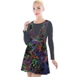 Trippy Dark Psychedelic Plunge Pinafore Velour Dress