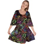 Trippy Dark Psychedelic Velour Kimono Dress