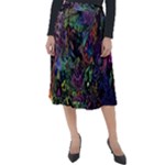 Trippy Dark Psychedelic Classic Velour Midi Skirt 