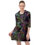 Trippy Dark Psychedelic Mini Skater Shirt Dress