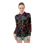 Trippy Dark Psychedelic Long Sleeve Chiffon Shirt
