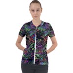 Trippy Dark Psychedelic Short Sleeve Zip Up Jacket
