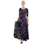 Trippy Dark Psychedelic Half Sleeves Maxi Dress