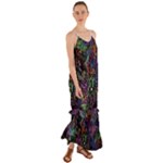 Trippy Dark Psychedelic Cami Maxi Ruffle Chiffon Dress