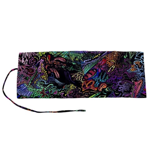 Trippy Dark Psychedelic Roll Up Canvas Pencil Holder (S) from ArtsNow.com