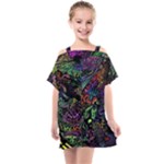 Trippy Dark Psychedelic Kids  One Piece Chiffon Dress