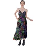 Trippy Dark Psychedelic Tie Back Maxi Dress