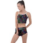 Trippy Dark Psychedelic Summer Cropped Co-Ord Set