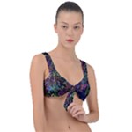 Trippy Dark Psychedelic Front Tie Bikini Top