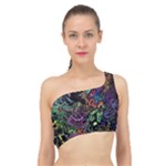 Trippy Dark Psychedelic Spliced Up Bikini Top 