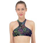 Trippy Dark Psychedelic High Neck Bikini Top