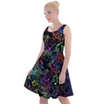Trippy Dark Psychedelic Knee Length Skater Dress