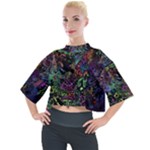 Trippy Dark Psychedelic Mock Neck T-Shirt