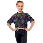 Trippy Dark Psychedelic Kids Mock Neck T-Shirt