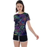 Trippy Dark Psychedelic Back Circle Cutout Sports T-Shirt