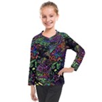 Trippy Dark Psychedelic Kids  Long Mesh T-Shirt