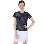Trippy Dark Psychedelic Women s Sports Top