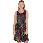Trippy Dark Psychedelic Knee Length Skater Dress With Pockets