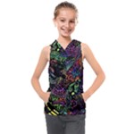 Trippy Dark Psychedelic Kids  Sleeveless Hoodie