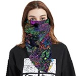Trippy Dark Psychedelic Face Covering Bandana (Triangle)