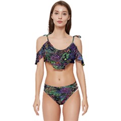 Ruffle Edge Tie Up Bikini Set	 